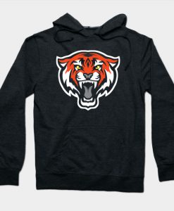 Modern Tiger Mascot Sports Logo - Orange Hoodie