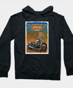 Motorcycle poster in American desert Hoodie