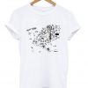 New York City Map Illustration and Wall T-shirt