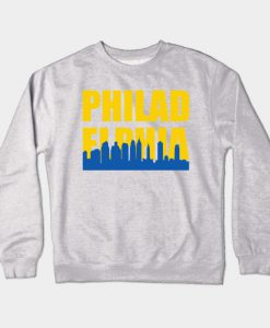 Philadelphia Pennsylvania Skyline Silhouette Crewneck Sweatshirt