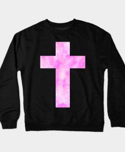 Pink Nebula Cross Crewneck Sweatshirt