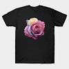 Purple Rose Abstract Art Flower Colorful Brush Painting Digital Art T-Shirt