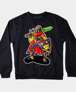 Robot Knight with Glowing Sword Crewneck Sweatshirt