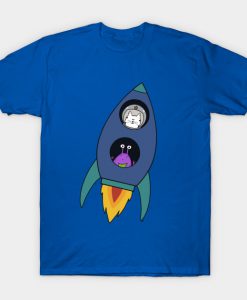 Rocket Ship Cat & Alien T-Shirt