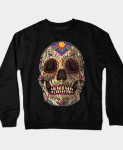 Sugar Skull Dia De Los Muertos Mexican Holiday Crewneck Sweatshirt