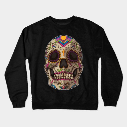 Sugar Skull Dia De Los Muertos Mexican Holiday Crewneck Sweatshirt