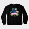 US Flag Shamrock Saint Patrick Day Humor Crewneck Sweatshirt