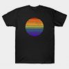 Vintage Distressed Rainbow Abstract Sunset Ocean T-Shirt