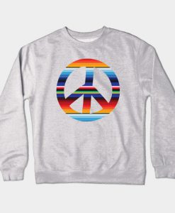 Abstract Peace Sign Design Crewneck Sweatshirt