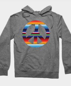 Abstract Peace Sign Design Hoodie