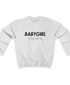 Baby Girl, Black Slogan Sweater