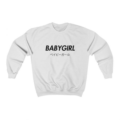 Baby Girl, Black Slogan Sweater