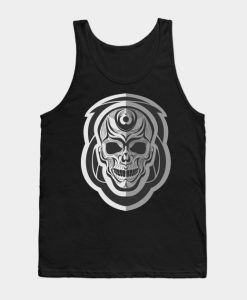 Black and White Skull Art Tank Top