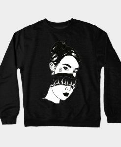 Cut face beautiful Asian lady Crewneck Sweatshirt