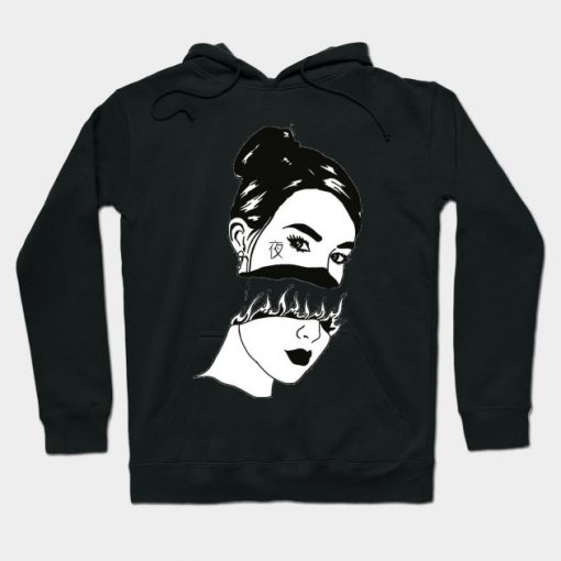 Cut face beautiful Asian lady Hoodie