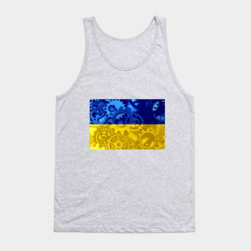 Flag of Ukraine - Gears Tank Top