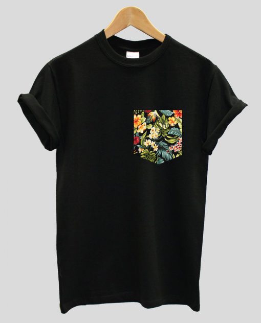 Floral Colourful Hawaiian Print Pocket T-shirt