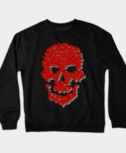 Flowers Skull Skeleton Valentine's Day Crewneck Sweatshirt