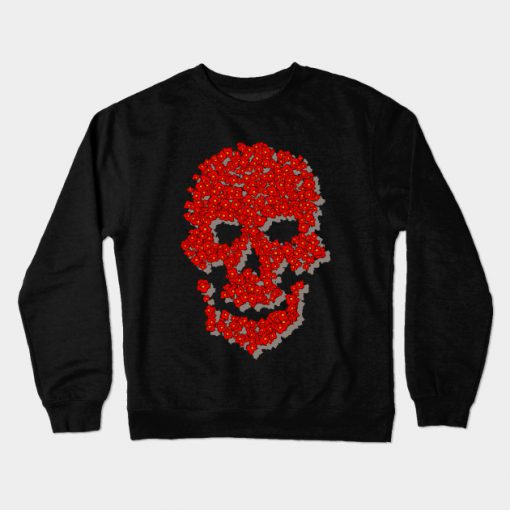 Flowers Skull Skeleton Valentine's Day Crewneck Sweatshirt