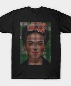 Frida Kahlo Portrait Pixel Art T-Shirt