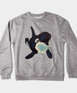 Fun Lovable Killer Whale Crewneck Sweatshirt