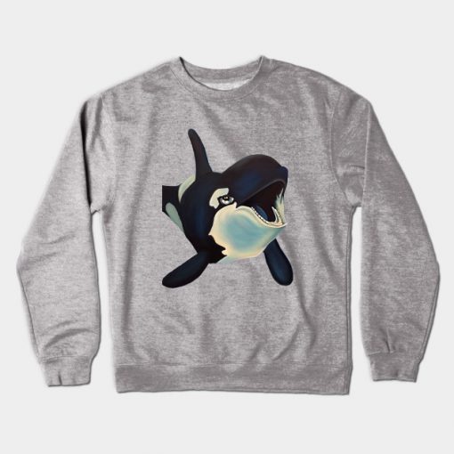 Fun Lovable Killer Whale Crewneck Sweatshirt