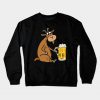 Funny Old Goat Drinking Beer Cartoon Crewneck Sweatshirt