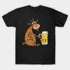 Funny Old Goat Drinking Beer Cartoon T-Shirt