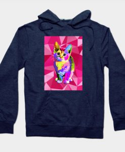 Geometric Kitten Hoodie