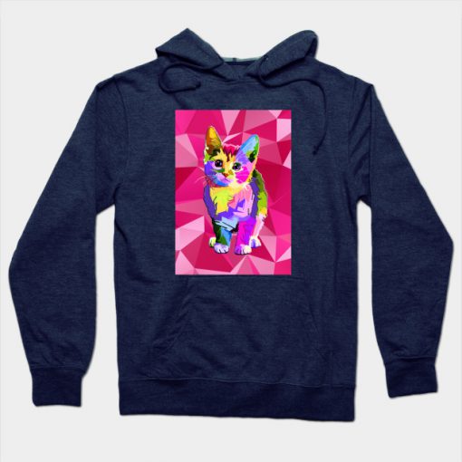 Geometric Kitten Hoodie