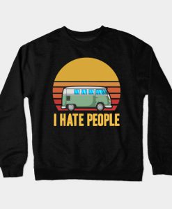 I Hate People Bus Sunset Crewneck Sweatshirt