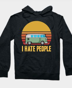 I Hate People Bus Sunset Hoodie