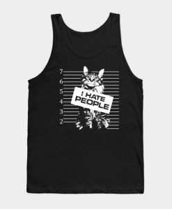 I hate people cat offender Tank Top