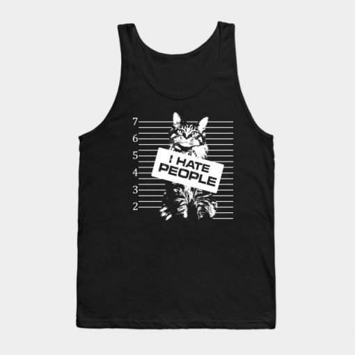 I hate people cat offender Tank Top