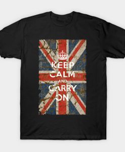 Keep Calm and Carry On with UK Flag T-Shirt