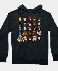 Marvel Comics classic Superhero Heads Hoodie