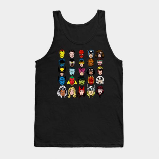 Marvel Comics classic Superhero Heads Tank Top