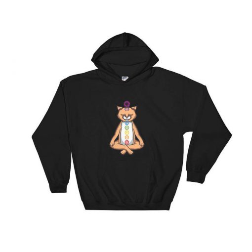 Meditating Yoga Cat Hooded