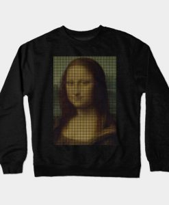 Mona Lisa La Gioconda Pixel Art Leonardo da Vinci Renaissance Crewneck Sweatshirt