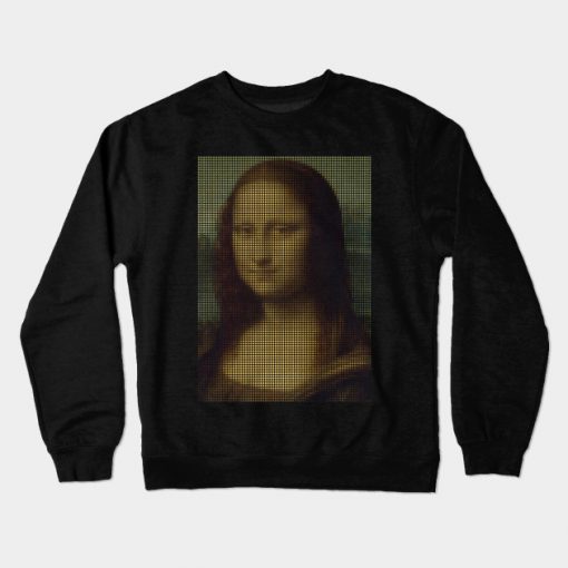 Mona Lisa La Gioconda Pixel Art Leonardo da Vinci Renaissance Crewneck Sweatshirt