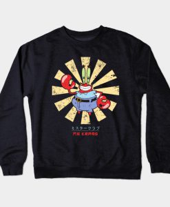 Mr Krabs Retro Japanese Spongebob Crewneck Sweatshirt