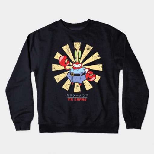 Mr Krabs Retro Japanese Spongebob Crewneck Sweatshirt