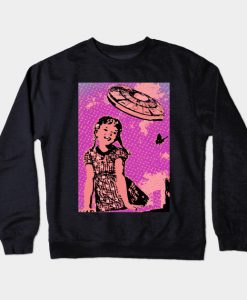 Pink Vintage UFO Crewneck Sweatshirt