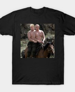 Putin Trump Riding Horse Russia T-Shirt