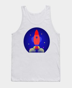 ROCKET ON BLUE Tank Top