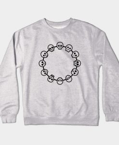 Skull Bracelet Black Crewneck Sweatshirt