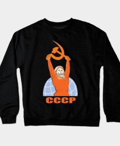 Soviet Propaganda Poster USSR Communism Yuri Gagarin Crewneck Sweatshirt