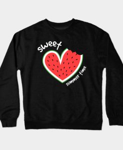 Sweet Summer Time, Watermelon Heart Crewneck Sweatshirt