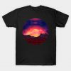 Vaporwave landscape with rocks T-Shirt