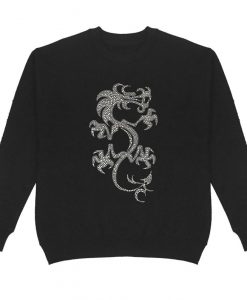 White Dragon Stud Women's Crewneck Sweatshirt